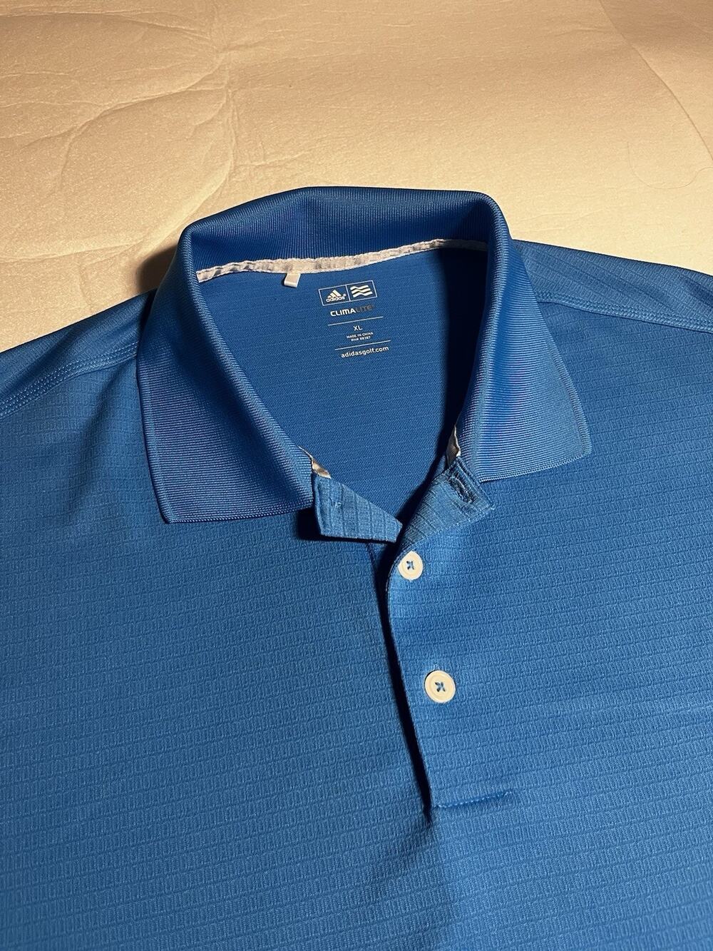 Adidas Golf Men’s XL ClimaLite Polo Shirt Blue Short Sleeve Performance Solid